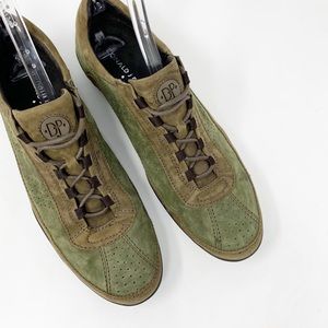 Donald J Pliner Distressed Suede Leather Sneaker